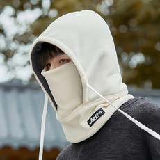 투니스 캐주얼 단색 퍼 방한 넥워머 바라클라바 모자