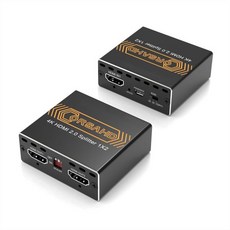 4K60Hz HDMI 분배기 1x2 444 18 Gbps 사운드바 지원 HDCP 우회 EDID 복제미러복사 다운스케일 HDR 돌비 비전 애트모스 4K 1 입력 2 출력 듀얼 모