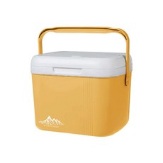 戶外便攜保冷箱，長效保鮮野餐露營保溫箱，大容量保冷箱, 保溫箱帶溫度顯示-馬卡黃, 1個