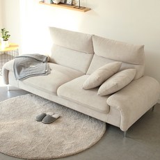 자네트가구 보르딘 하이브리드 아쿠아텍스 3인용 패브릭소파 스툴미포함, 미스티 아이보리