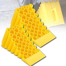 RV 트레일러용 휠 초크 2개 노란색 트레일러 블록 금속 미끄럼 방지 베이스 스톱퍼 차량 캠퍼 트럭 RV용 휴대 간편 및 대부분 타이어 크기 적합, 45x19x22cm