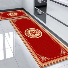 新年地墊 馬年門墊 過年地毯 2026 春節 硅藻泥廚房地墊喜慶紅色吸水腳墊加厚耐臟免洗長條專用地毯可裁剪, 1個, DY+春風暖+財源廣進【加厚硅藻泥】,40*120cm【保護廚具】