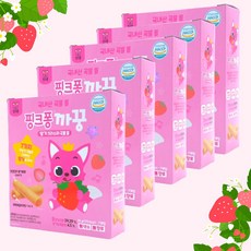 핑크퐁까꿍 7개입 딸기맛 쌀과자 국내산 곡물크리스피롤 아기과자 유아간식 어린이과자, 딸기 + 곡물 혼합맛, 35g, 5세트