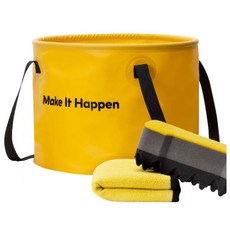 洗車清潔套裝 | 大容量摺疊水桶 清潔海綿 短絨毛巾, 1個