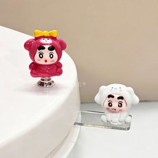 GOODSHARE 可愛卡通造型馬桶提蓋器, 提蓋器 掀蓋器 紅雙子小新玉桂小新,1個 默認