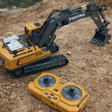 RC포크레인 미니 RC 중장비 쿨착기 무선 조종 자동차 트럭 오프로드, D세트 일반 배터리 2개, 2개