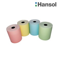 디지몰 한솔그린 컬러포스용지 79X70 1롤 무지(색지) 컬러감열지 포스영수증종이 카드단말기용지 신용카드포스기, 노랑