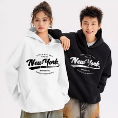 FONOW 남녀공용 심플 뉴욕 엠파이어시티 스탠다드핏 후드티