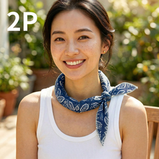 필해피 시원한 아이스 냉동 쿨링 쿨스카프, 네이비2P