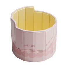 EnjoyLife 折疊浴桶 加深設計 輕鬆收納 泡澡SPA 專用, 70*68cm粉粉雲朵,進階靠背-五層加厚贈排水套裝, 1個