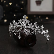 皇冠髮飾女王網紅公主配飾韓式頭飾頭冠生日十八歲超仙結婚新娘女, 1個, 銀色皇冠:如图