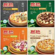 쁘띠 시카고피자 4종 세트 치즈 불고기 베이컨 트리플크림치즈, 1세트