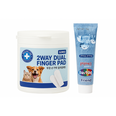 강아지 바르는 치약 입냄새 제거 일회용 손가락 칫솔, 1