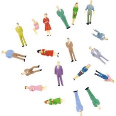 10790810 모델 기차 모형 열차 철도 기관차 약 100개 세트 인형 모델·건축 모델용 36mm 1/50 스케일 풍경 지오라마 소품 도색 완료