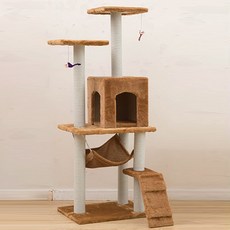 캣타워 2단 3단 스크래쳐 쥐돌이 소형캣타워, 브라운, 1개