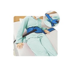 Mistuki 노인을 위한 침대 구속 스트랩 낙하 방지 조절 가능한 의료용 치료 안전 허리 벨트 환자를 고정할 수 있는 휠체어 시트 하네스 성인용 병원 관리 보조 249167, 레이크 블루 크로스 스트랩, 1