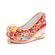 [100%정품 해외직배송] WUXIUYUAN 여성 캐주얼화 레드 Splendor 및 부의 상징 무안감 신발 여성