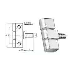鉸鏈 門窗五金 配電箱櫃門鉸鏈 帶螺柱 工業開關櫃配件櫃鎖合頁, 1個, CL206-1鐵（3個裝）