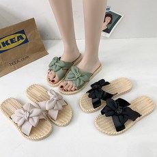 장바9니 빅리본 플랫슬리퍼 여성 이쁜 쪼리 해변 사무실