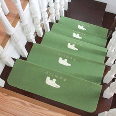 계단미끄럼방지 안전매트 논슬립 계단매트 슬개골탈구방지패드 야광매트 70*22*4.5cm 5장, 곰그린, 5개