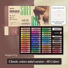 Kuelox 예술용 소프트 오일 파스텔 미니 전문가용 고체 유성 수용성 페인팅 색소 크레용 선물용 학교 용품, 01 48-Mini classic, 01 China Mainland