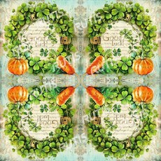 TS 花草0112(幸運草) B款(加字) 蝶谷巴特餐巾紙 藝術紙 Decoupage napkins, 1個, 33x33 四格圖