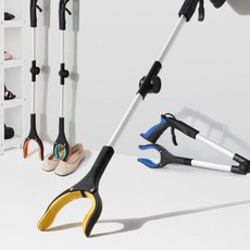 다용도 롱집게 청소 만능 접이식 집게 신발 쓰레기 세탁기 빨래꺼내는, 신발집게 그린