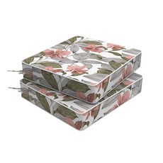 Melody Elephant 야외 의자 쿠션 2개 세트 50.8 x 10.2cm(20 20 4인치) 탈착식 커버가 있는 방수 파티오 시트 쿠션 고리버들 소파 가구용 전, 아이리스 핑크, 20"x18"x4"