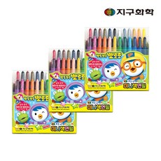 지구화학 지구 뽀로로 미니 샤프식 색연필, 3개, 24색