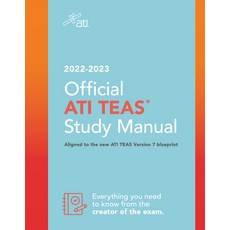 (영문도서) Official Ati Teas Study Manual 2022-2023 Paperback, Jones & Bartlett Publishers, English, 9781565332393