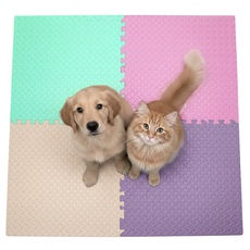 디프 펫 반려동물 퍼즐매트 60x60cm 4개입 대형 층간소음 미끄럼방지 슬개골 십자인대 보호 매트, 민트, 1세트