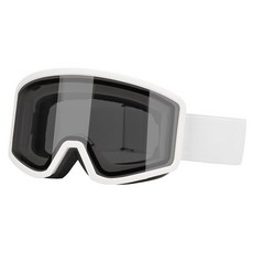 新款滑雪眼鏡 柱面雙層防霧鏡片 可卡近視防紫外線風鏡, 白框灰片, 1個