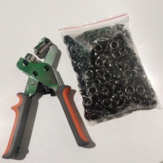 手動打孔器 適用於 廣告展架 噴繪布 刀刮布 雨布, 10mm內徑扣眼鉗+500發灰扣, 1個