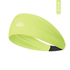 a傢運動健身髮帶男女同款時尚戶外吸汗寬邊透氣高彈排汗頭巾, 1個, 青檸綠