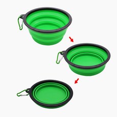 니즈플리 (뚜껑포함) 3단접이식 반려견밥그릇 강아지캠핑용품 강아지사료그릇 개밥그릇 강아지밥통, 블루색