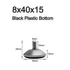 식탁의자 M6M8M10 가변 가구 발 좌석 1PC 나사 쿠션 테이블, M. 검정색 배경 8x40x15mm