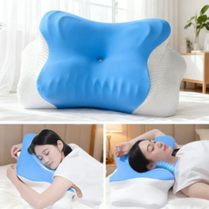[Roomfittie 루미피티] 메모리폼 경추베개 나비잠 베개 고밀도 옆으로자는 기능성 베개, 1개, 프러시안 블루