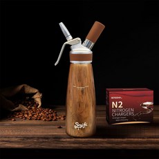 메이커 생 거품기 케이크 500ml 디스펜서 레드 머랭, 1, A. 절묘한 나뭇결 05L 질소 커피 포트 + N 상자