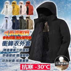 石墨烯發熱外套 衝鋒外套 登山外套 防寒外套 鋪棉外套 防潑水外套 冬天保暖外套 情侶款外套 防風保暖加厚外套 連帽外套