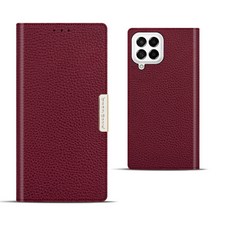 갤럭시 퀀텀3 / M53 - 오플레더락 천연소가죽 마그네틱 플립 케이스