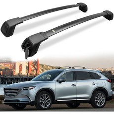 마쓰다 CX9 2016-2023 알루미늄 루프 랙 크로스바 카고 캐리어 카약 바이크 카누 스키 스노보드 액세서리를 위한 에테산 업그레이드 장착