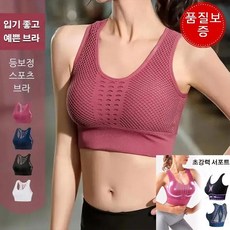 흔들림방지 통기성 스포츠 브라 노와이어브라 펀칭 등보정통기성 및 흔들림 방지
