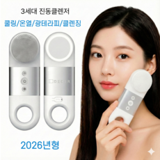 DECOR 진동클렌저 실리콘 브러시 세안 전동 온열 쿨링, Milk White