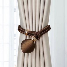 커튼 스트랩 가볍고 사치스러운 조절 거즈 스트랩 심플 커튼 버클 스트랩 큐티한 여밈 스트랩, 커피, 3대 6세트, 1개