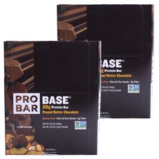 PRO BAR 基礎高蛋白棒 無麩質, 花生醬巧克力片, 2個