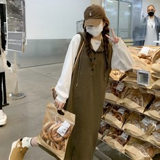 여성투피스 여성세트 맨투맨 티 + 멜빵원피스 티셔츠 여성원피스 ZBW26020461 62