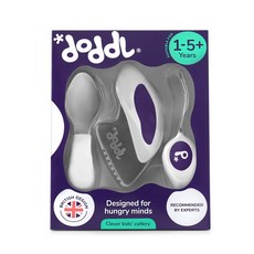 doddl秒拾餐具 附贈水滴收納盒 學習筷訓練寶寶自主進食, 1個, 兒童學習餐具3件組 - 藍莓紫, 藍莓紫, 叉子、湯匙