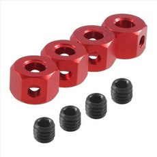 4pcs 5mm ~ 12mm 금속 콤비너 휠 허브 hex hex 어댑터 WPL D12 C14 C24 B14 B16 MN D90 D91 RC CAR 업그레이드 부품, 빨간색