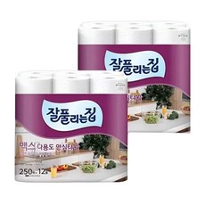 잘풀리는집맥스 다용도 키친타월 250매 x 12롤 x 2팩, 2개