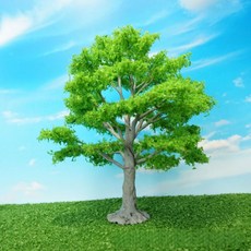 微景小舖 仿真樹 雪飄粉色櫻花樹 30cm鐵絲花樹 微景觀盆栽沙盤模型場景佈置, 1個, 綠色仿真大型鐵絲樹(高約30cm)